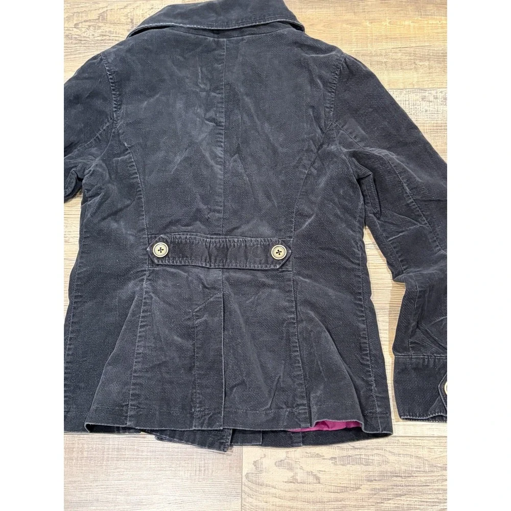 Mossimo Supply vintage Lg Y2K Black corduroy Pea jacket coat Pink Lining Buttons